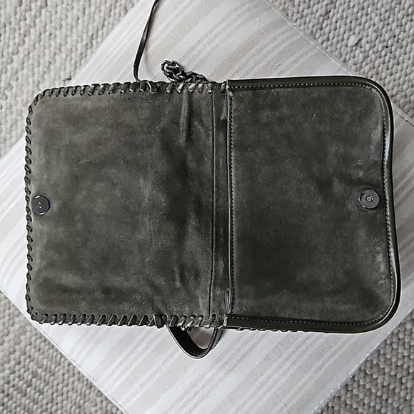 Zara Army Green Suede Adjustable CrossBody Bag- Like New - Picture 4 of 12